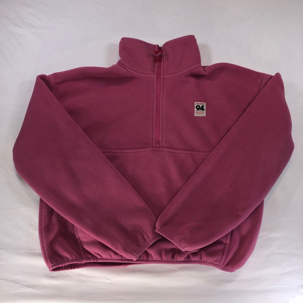 Old Navy Performance Fleece Quarter Zip Pullover Pink XS Heritage 94 Patch